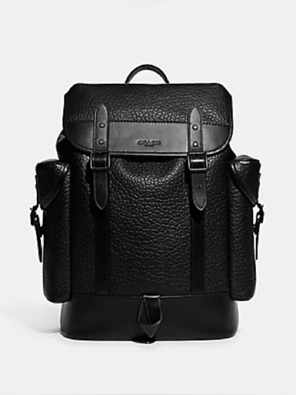 Coach Black Leather Hitch Backpack M2161-C8413
